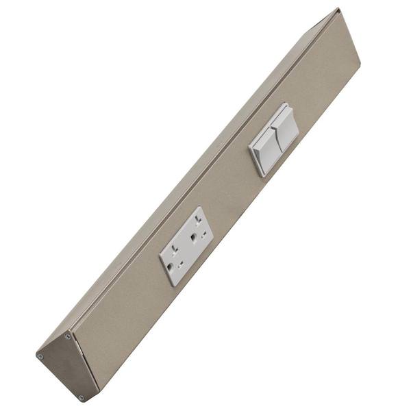 18" 20 amp 120 volt Satin Nickel 2 Single Pole Switch/Receptacle Combination Power Strip